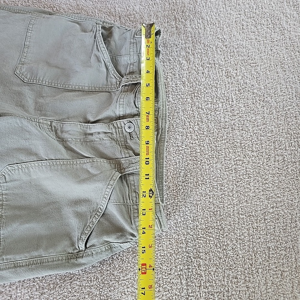 American Eagle Stretch Stovepipe Canvas Pants Green Sz 10 Long Festival Y2K - Picture 14 of 16